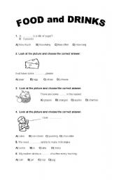 English worksheet: FOOD and DRINKS