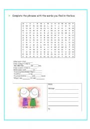 English worksheet: crossword-idioms about friendship