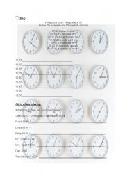 English worksheet: Time