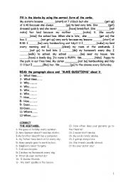 English Worksheet: daily routines