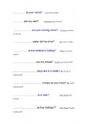 English Worksheet: Focus on Questioning