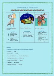 English Worksheet: Prepositions of time