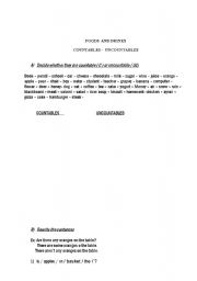 English Worksheet: Countable-Uncountable Nouns