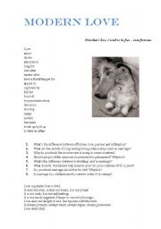 English worksheet: Modern LOve