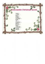 English worksheet: XMAS WORDS 