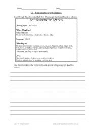 English worksheet: Writing using notes (Aztec theme)