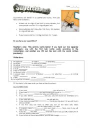 English Worksheet: SILLY SUPERSTITIONS