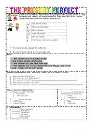 English Worksheet: THE PRESENT  PERFECT TENSE SIMPLE