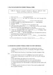 English worksheet: PHRASAL VERB exercices