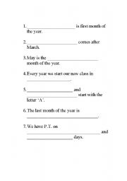 English Worksheet: Days of the week and months of the year