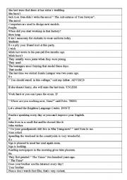 English Worksheet: sentence transformation