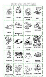 English Worksheet: CHRISTMAS,  TRADITIONAL FOOD