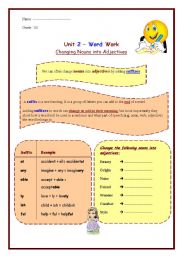 Changing Nouns into Adjectives