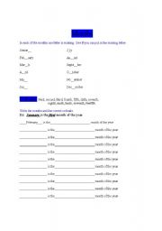 English worksheet: Months and ordinals