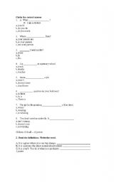 English Worksheet: New Headway Elementary Test