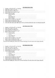 English worksheet: An ideal day off