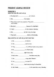 English Worksheet: Present simple