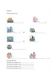 English worksheet: My Family