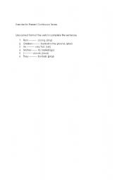 English Worksheet: Present Continuous Tense
