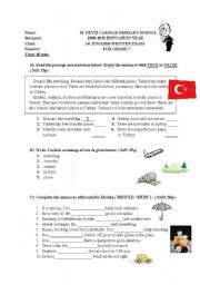 exam sample for 6-7th graders