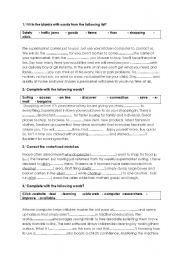 English Worksheet: internet/shopping on line