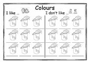 English Worksheet: Colours - I like / I dont like