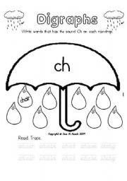 English Worksheet: Digraphs / focusing on ch 