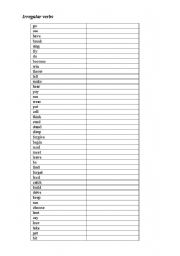 English Worksheet: Irregular verbs