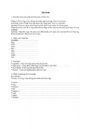 English worksheet: The body