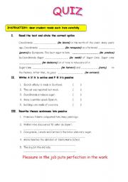 English Worksheet: Passi voice 