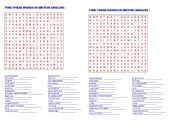 English Worksheet: British vs American