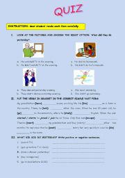 English worksheet: regular and irregular verbs