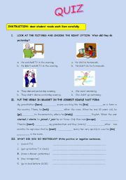English Worksheet: regular and irregular verbs