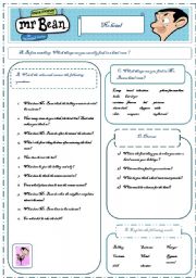 English Worksheet: Mr. Bean - WS for 