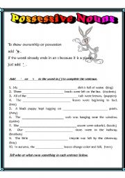 English Worksheet: Possessive Nouns