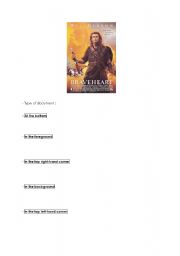 English worksheet: Braveheart: description of the film poster