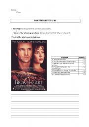 English Worksheet: Braveheart Test