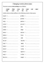 word formation from verbs to nouns