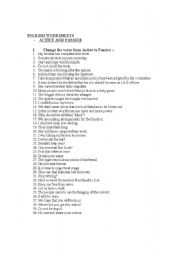 English Worksheet: passive voice