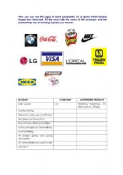 English Worksheet: Slogans and Logos