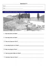 English worksheet: How many