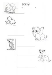 English Worksheet: Baby animals