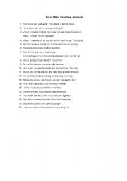 English worksheet: Answers exercise DO-MAKE