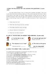 English Worksheet: revision