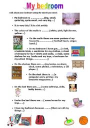 English Worksheet: My Bedroom