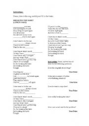 English Worksheet: Braking the habit (listening exercise)