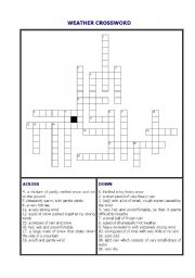 English Worksheet: Weather Crossword