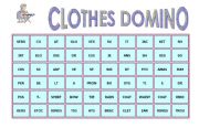 English Worksheet: clothes domino