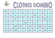 English worksheet: clothes domino