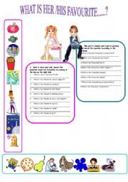 English Worksheet: Her /his favourite